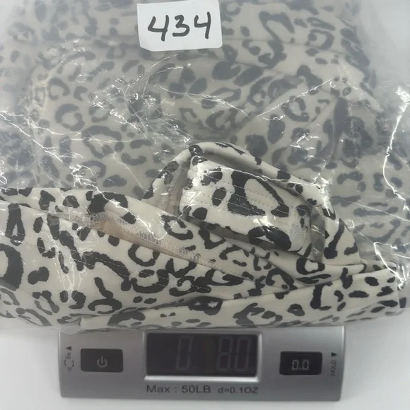 KONA Sol Large (12-14) Off White/Black Twist-Front Leopard Print Tankini Top New - Picture 12 of 12